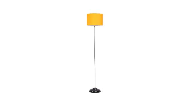 Melvin Yellow Fabric Floor Lamp with Black Iron Base (Black) by Urban Ladder - Front View Design 1 - 684837