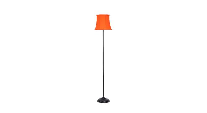 Seamus Orange Fabric Floor Lamp with Black Iron Base (Black) by Urban Ladder - Front View Design 1 - 684841