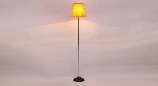 Braydon Yellow Fabric Floor Lamp with Black Iron Base (Black) by Urban Ladder - Design 1 Side View - 684860