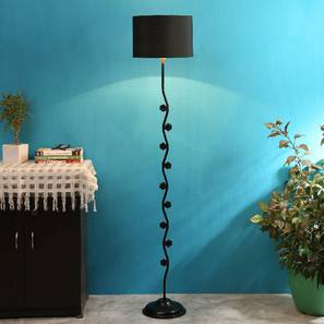 devansh Rain Black Fabric Floor Lamp with Black Iron Base-picture-17