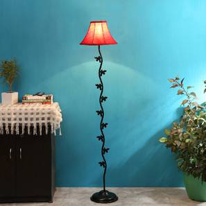 Desmond Red Fabric Floor Lamp with Black Iron Base-image-15
