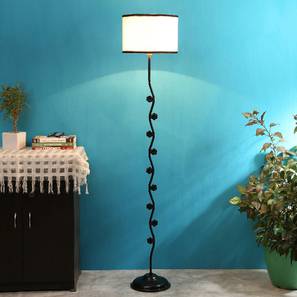 Jet Multicolour Fabric Floor Lamp with Black Iron Base-image-5