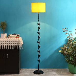 Troy Yellow Fabric Floor Lamp with Black Iron Base-image-33