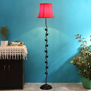 Floor Lamps In Hyderabad Design Grady Red Fabric Floor Lamp with Black Iron Base (Black)