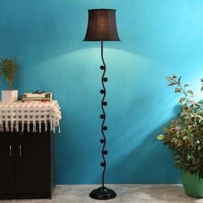 devansh Kawa Black Fabric Floor Lamp with Black Iron Base-picture-16