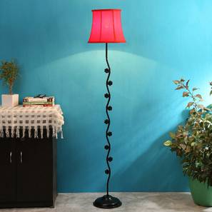 devansh Gaia Red Fabric Floor Lamp with Black Iron Base-picture-10
