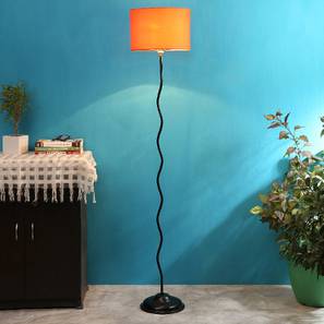 devansh Kian Orange Fabric Floor Lamp with Black Iron Base-picture-30