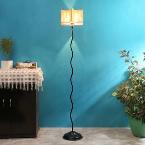 Roy Beige Bamboo Floor Lamp with Black Iron Base-image-45