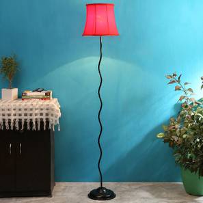 devansh Cullen Red Fabric Floor Lamp with Black Iron Base-picture-10