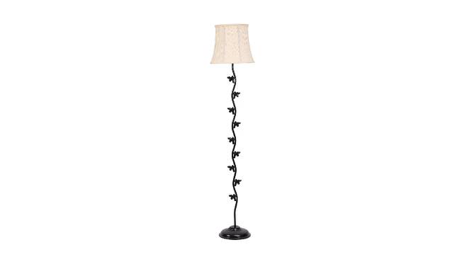 Brian Off White Fabric Floor Lamp with Black Iron Base (Black) by Urban Ladder - Front View Design 1 - 684951