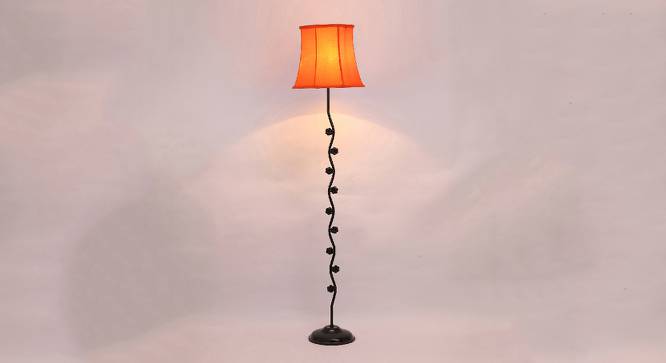Delta Orange Fabric Floor Lamp with Black Iron Base (Black) by Urban Ladder - Design 1 Side View - 685018