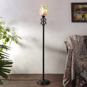 Lana Multicolour Glass Floor Lamp with Black Iron Base-image-7