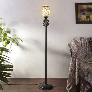 Raven Multicolour Glass Floor Lamp with Black Iron Base-image-11