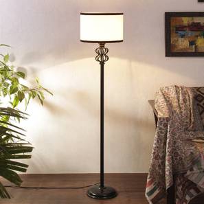 devansh Amber Multicolour Fabric Floor Lamp with Black Iron Base-picture-13