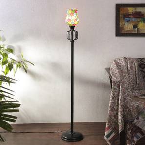 Rosa Multicolour Glass Floor Lamp with Black Iron Base-image-14