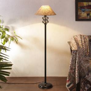 Robin Beige Natural Fiber Floor Lamp with Black Iron Base-image-14