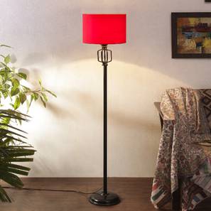 devansh Harmony Red Fabric Floor Lamp with Black Iron Base-picture-11