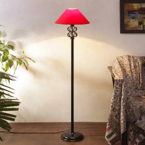 Ridge Red Fabric Floor Lamp with Black Iron Base-image-28