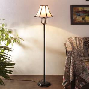 June Multicolour Fabric Floor Lamp with Black Iron Base-image-44