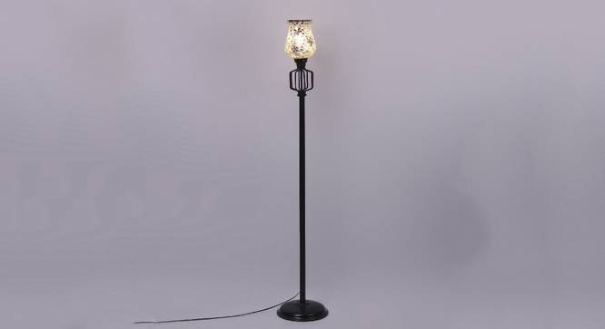 Iris Multicolour Glass Floor Lamp with Black Iron Base (Black) by Urban Ladder - Design 1 Side View - 685192