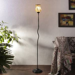 devansh Hazel Multicolour Glass Floor Lamp with Black Iron Base-picture-10