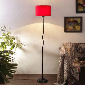 Floor Lamps In Thiruvananthapuram Design Nova Red Fabric Floor Lamp with Black Iron Base (Black)