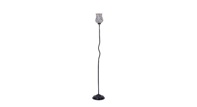 Olivia Multicolour Glass Floor Lamp with Black Iron Base (Black) by Urban Ladder - Front View Design 1 - 685331