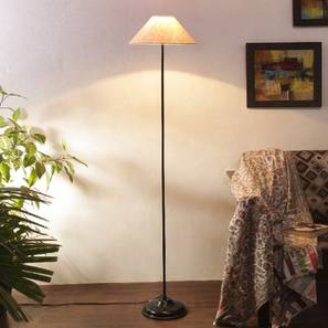 devansh Moana White Natural Fiber Floor Lamp with Black Iron Base-picture-17