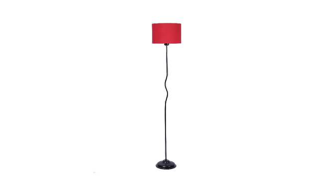 Nova Red Fabric Floor Lamp with Black Iron Base (Black) by Urban Ladder - Front View Design 1 - 685339
