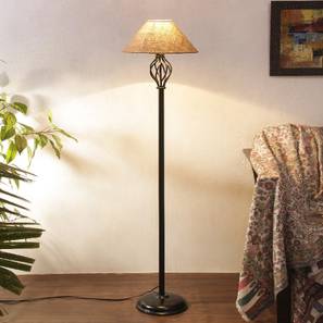 Hubert Beige Natural Fiber Floor Lamp with Black Iron Base-image-24