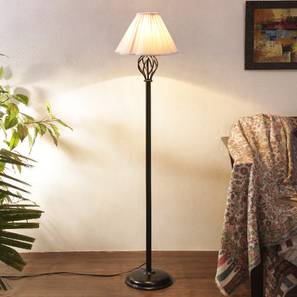 Asher Off White Fabric Floor Lamp with Black Iron Base-image-10