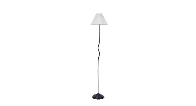 Jade Off White Fabric Floor Lamp with Black Iron Base (Black) by Urban Ladder - Front View Design 1 - 685352