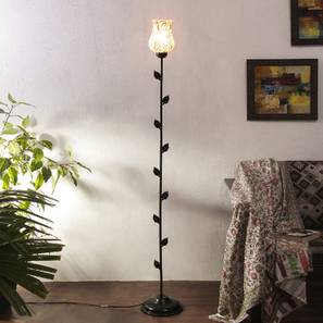 Atticus Multicolour Glass Floor Lamp with Black Iron Base-image-6