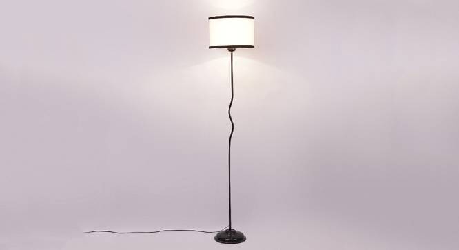Willow Multicolour Fabric Floor Lamp with Black Iron Base (Black) by Urban Ladder - Design 1 Side View - 685376