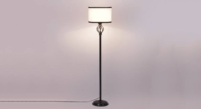 Pascal Multicolour Fabric Floor Lamp with Black Iron Base (Black) by Urban Ladder - Design 1 Side View - 685426