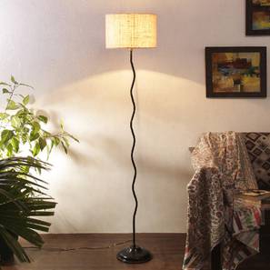 Floor Lamps In Chennai Design Flynn White Natural Fiber Floor Lamp with Black Iron Base (Black)