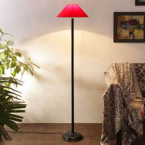 Floor Lamps In Pune Design Hans Red Fabric Floor Lamp with Black Iron Base (Black)
