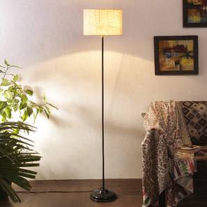 devansh Minnie White Natural Fiber Floor Lamp with Black Iron Base-picture-15