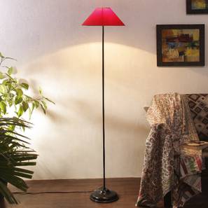 Floor Lamps In Bangalore Design Mulan Red Fabric Floor Lamp with Black Iron Base (Black)