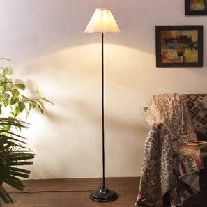 Snow Off White Fabric Floor Lamp with Black Iron Base-image-13