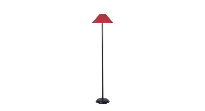 Hans Red Fabric Floor Lamp with Black Iron Base (Black) by Urban Ladder - Front View Design 1 - 685530