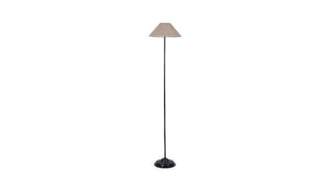 Sven Beige Natural Fiber Floor Lamp with Black Iron Base (Black) by Urban Ladder - Front View Design 1 - 685535