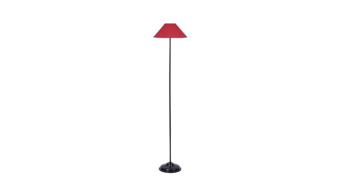 Mulan Red Fabric Floor Lamp with Black Iron Base (Black) by Urban Ladder - Front View Design 1 - 685537