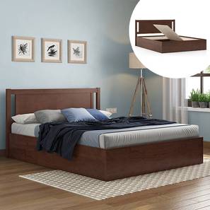 Super Combos Design Brandenberg Essential Storage Bedroom Set (1 Bed + 2 Bedside Tables) (Queen Bed Size, Dark Walnut Finish)
