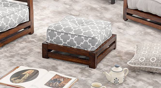 Raymond Footstool (Walnut Finish, Grey) by Urban Ladder - - 68701