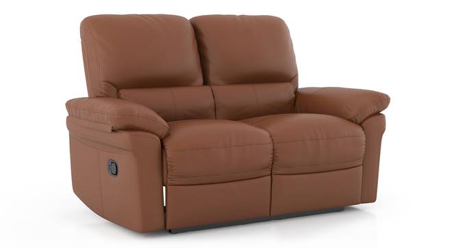 Bernice 3 Seater Fabric Recliner in Tan Fabric (Tan, Two Seater) by Urban Ladder - Side View - 
