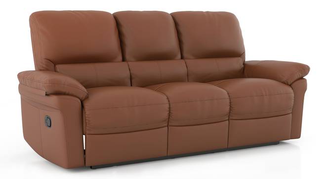 Bernice 3 Seater Fabric Recliner in Tan Fabric (Tan, Three Seater) by Urban Ladder - Side View - 