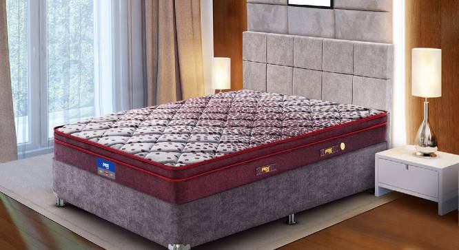 Restonic Sanibel Bonnel Spring Euro Top Mattress - Single Size (Single Mattress Type, 78 x 36 in (Standard) Mattress Size, 6 in Mattress Thickness (in Inches), Maroon) by Urban Ladder - Front View Design 1 - 689061