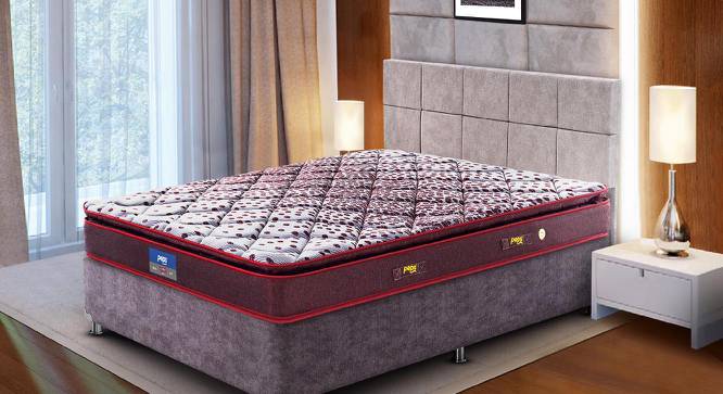 Restonic Sanibel Bonnel Spring Pillow Top Mattress - Single Size (Single Mattress Type, 6 in Mattress Thickness (in Inches), Maroon, 72 x 30 in Mattress Size) by Urban Ladder - Front View Design 1 - 689107