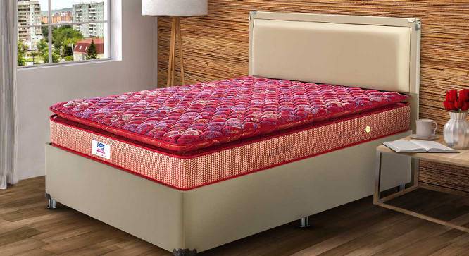 Springkoil Bonnel Spring Pillow Top Mattress - Queen Size (Queen Mattress Type, 78 x 60 in (Standard) Mattress Size, 10 in Mattress Thickness (in Inches), Maroon) by Urban Ladder - Front View Design 1 - 692103